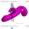 Vibrador con estimulador de clitoris USB y lanzador de liquidos